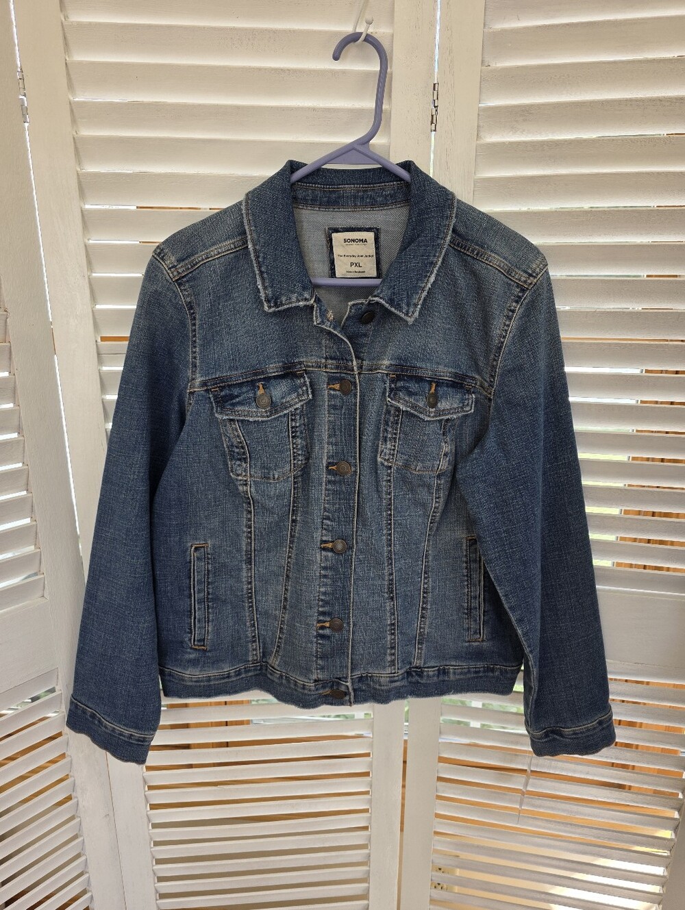 SONOMA Jean Jacket Women's Size PXL Blue Denim
